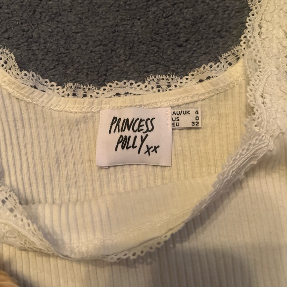 Lace Trim Ribbed Tank Top - Picture 2 of 2